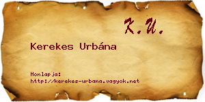 Kerekes Urbána névjegykártya
